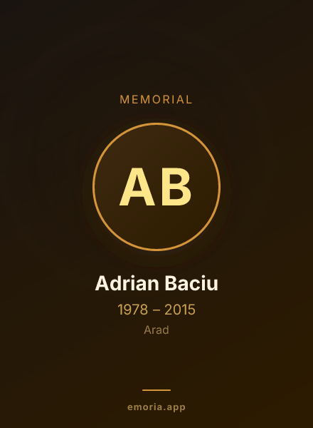Memorial portrait of Adrian Baciu