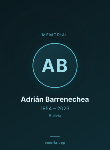 Memorial portrait of Adrián Barrenechea