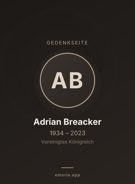 Gedenkportrait von Adrian Breacker