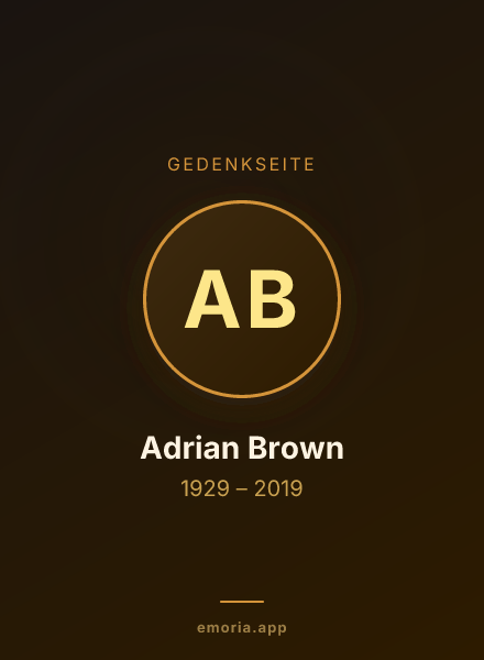 Gedenkportrait von Adrian Brown