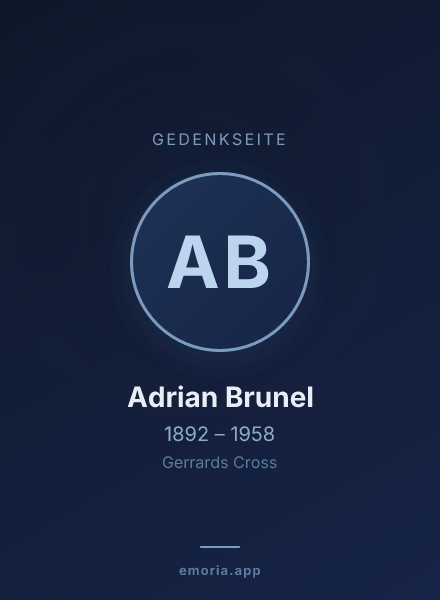Gedenkportrait von Adrian Brunel