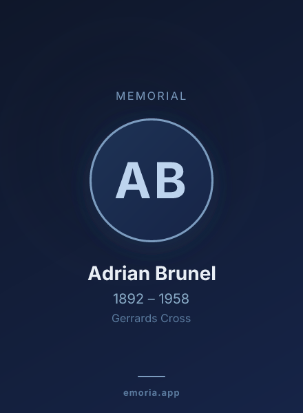 Memorial portrait of Adrian Brunel