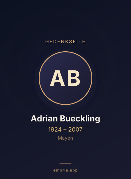Gedenkportrait von Adrian Bueckling