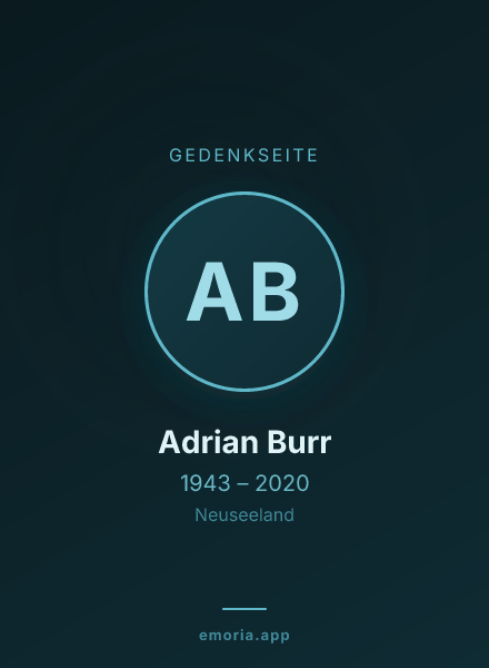 Gedenkportrait von Adrian Burr