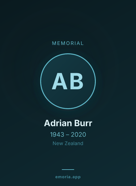 Memorial portrait of Adrian Burr