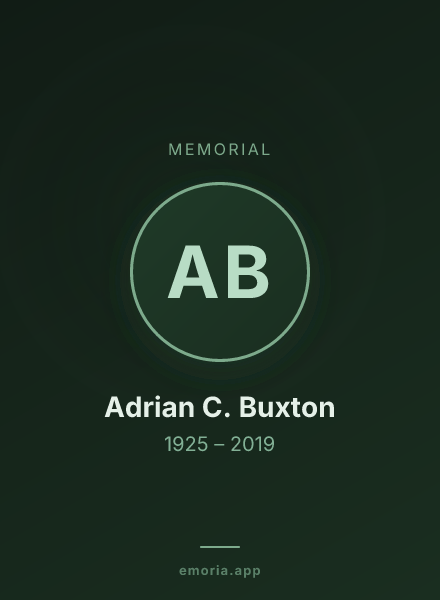 Memorial portrait of Adrian C. Buxton