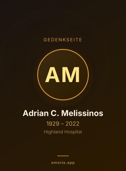 Gedenkportrait von Adrian C. Melissinos