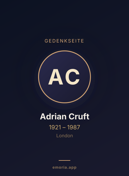 Gedenkportrait von Adrian Cruft