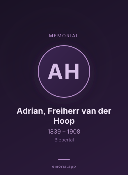Memorial portrait of Adrian, Freiherr van der Hoop