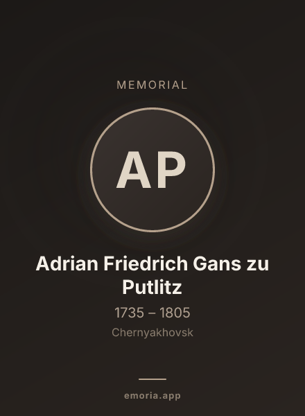 Memorial portrait of Adrian Friedrich Gans zu Putlitz