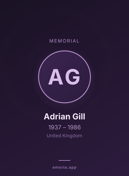 Memorial portrait of Adrian Gill