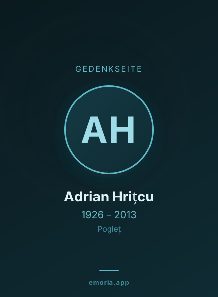 Gedenkportrait von Adrian Hrițcu