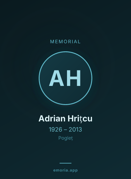 Memorial portrait of Adrian Hrițcu