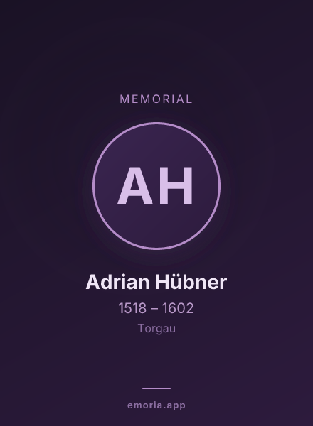 Memorial portrait of Adrian Hübner