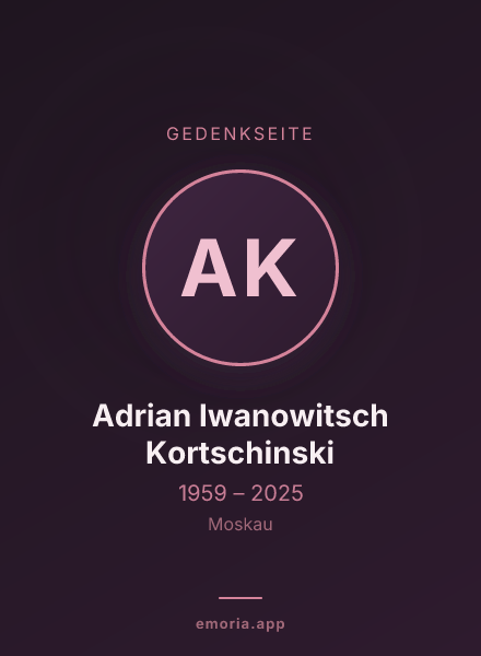 Gedenkportrait von Adrian Iwanowitsch Kortschinski
