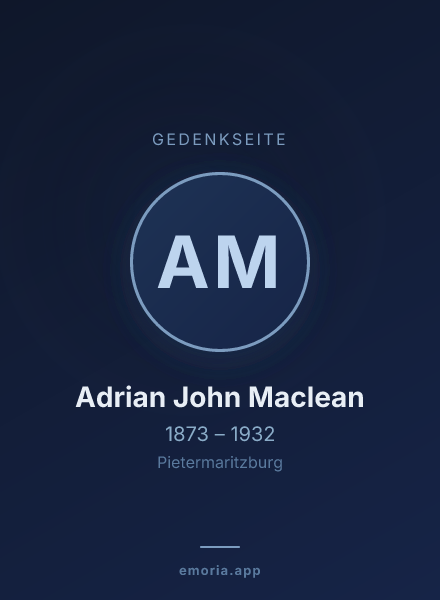 Gedenkportrait von Adrian John Maclean