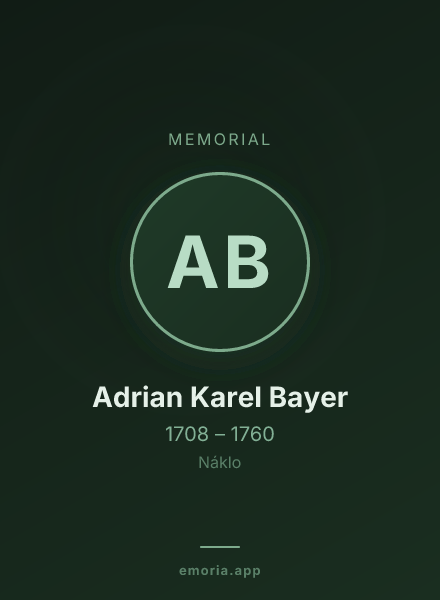 Memorial portrait of Adrian Karel Bayer