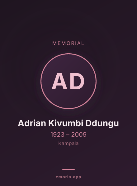 Memorial portrait of Adrian Kivumbi Ddungu