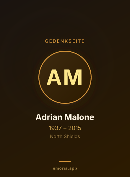 Gedenkportrait von Adrian Malone