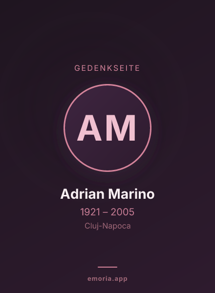 Gedenkportrait von Adrian Marino