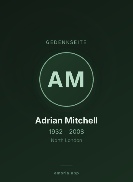 Gedenkportrait von Adrian Mitchell