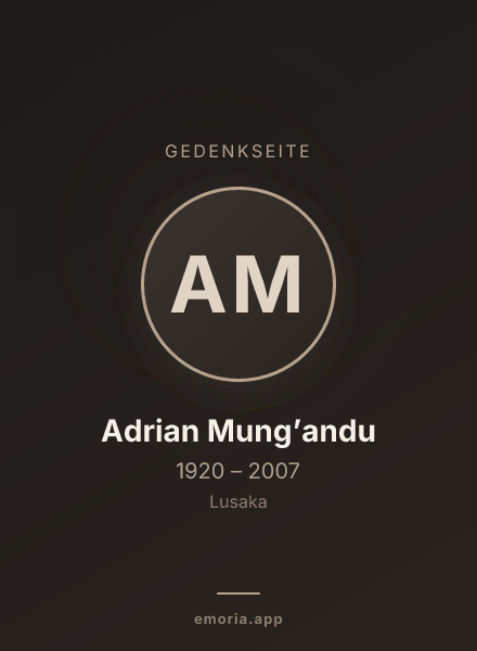 Gedenkportrait von Adrian Mung’andu