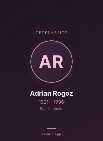 Gedenkportrait von Adrian Rogoz