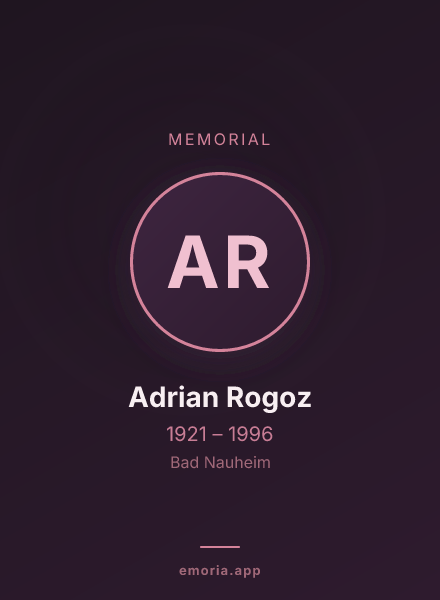 Memorial portrait of Adrian Rogoz
