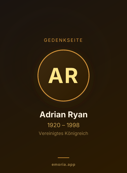 Gedenkportrait von Adrian Ryan