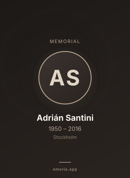 Memorial portrait of Adrián Santini