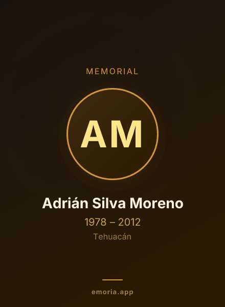 Memorial portrait of Adrián Silva Moreno