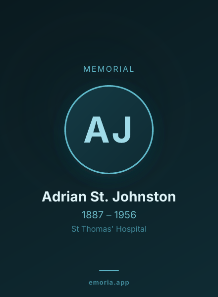 Memorial portrait of Adrian St. Johnston
