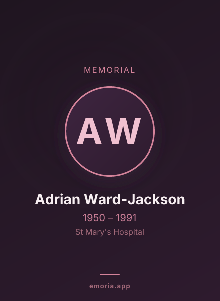 Memorial portrait of Adrian Ward-Jackson