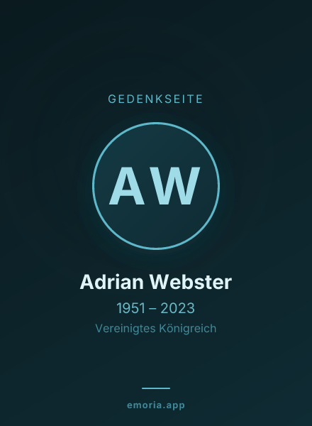 Gedenkportrait von Adrian Webster