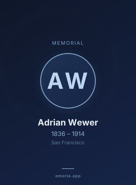 Memorial portrait of Adrian Wewer