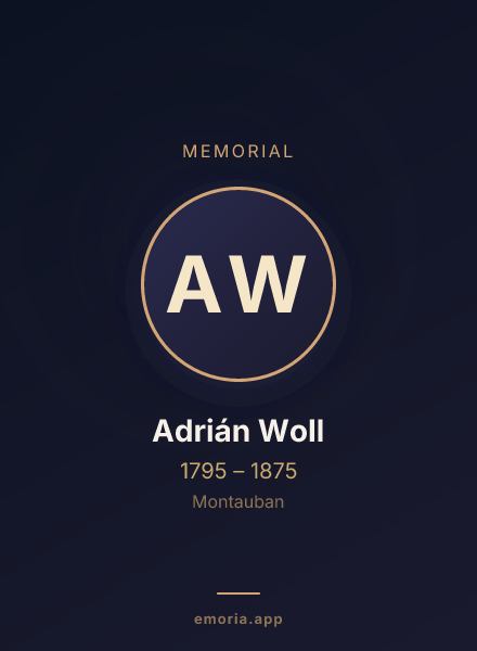 Memorial portrait of Adrián Woll