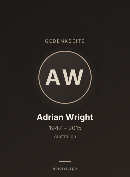 Gedenkportrait von Adrian Wright