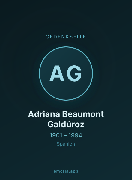 Gedenkportrait von Adriana Beaumont Galdúroz