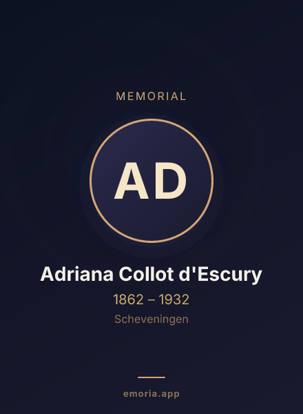 Memorial portrait of Adriana Collot d'Escury