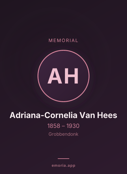 Memorial portrait of Adriana-Cornelia Van Hees