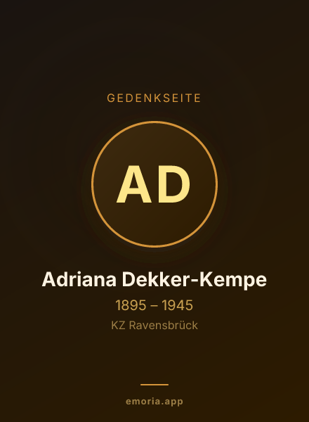 Gedenkportrait von Adriana Dekker-Kempe
