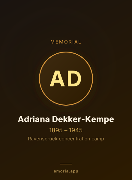 Memorial portrait of Adriana Dekker-Kempe
