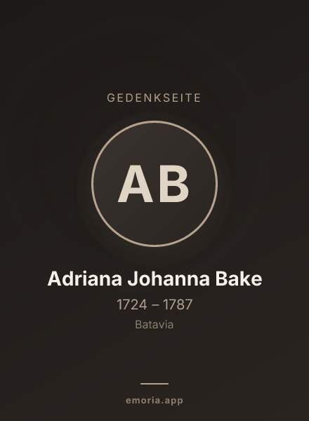 Gedenkportrait von Adriana Johanna Bake