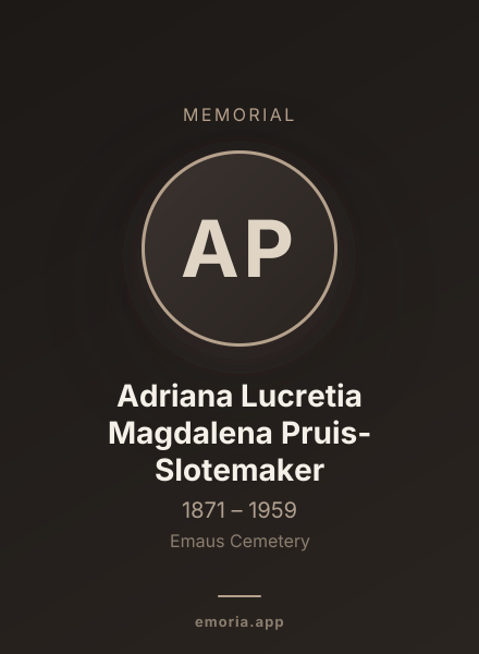 Memorial portrait of Adriana Lucretia Magdalena Pruis-Slotemaker