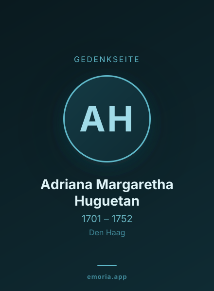 Gedenkportrait von Adriana Margaretha Huguetan