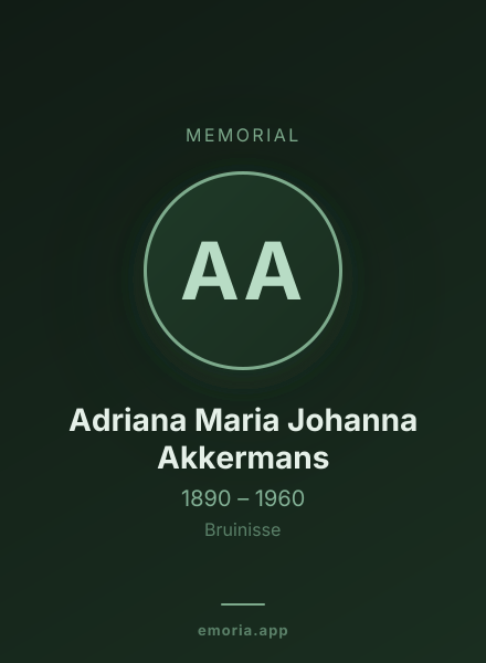 Memorial portrait of Adriana Maria Johanna Akkermans