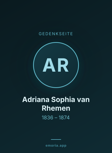 Gedenkportrait von Adriana Sophia van Rhemen