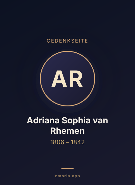 Gedenkportrait von Adriana Sophia van Rhemen