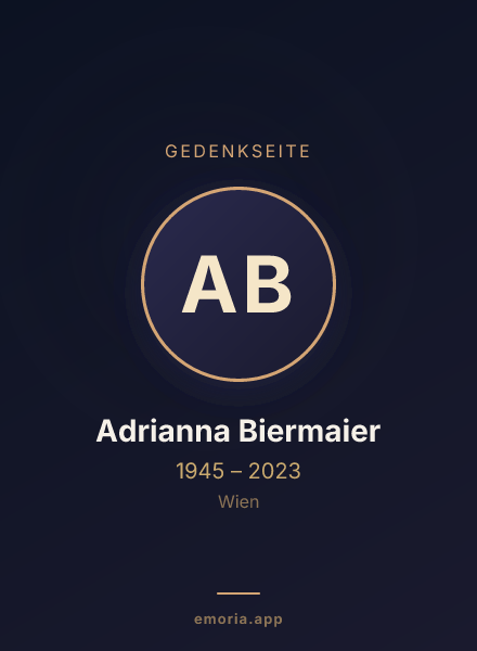 Gedenkportrait von Adrianna Biermaier