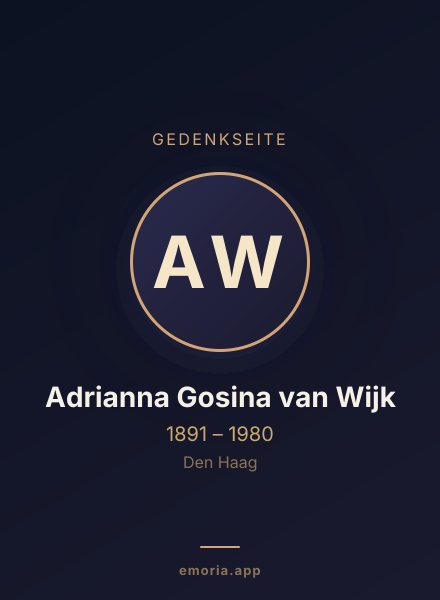 Gedenkportrait von Adrianna Gosina van Wijk